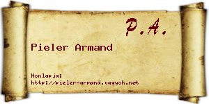 Pieler Armand névjegykártya